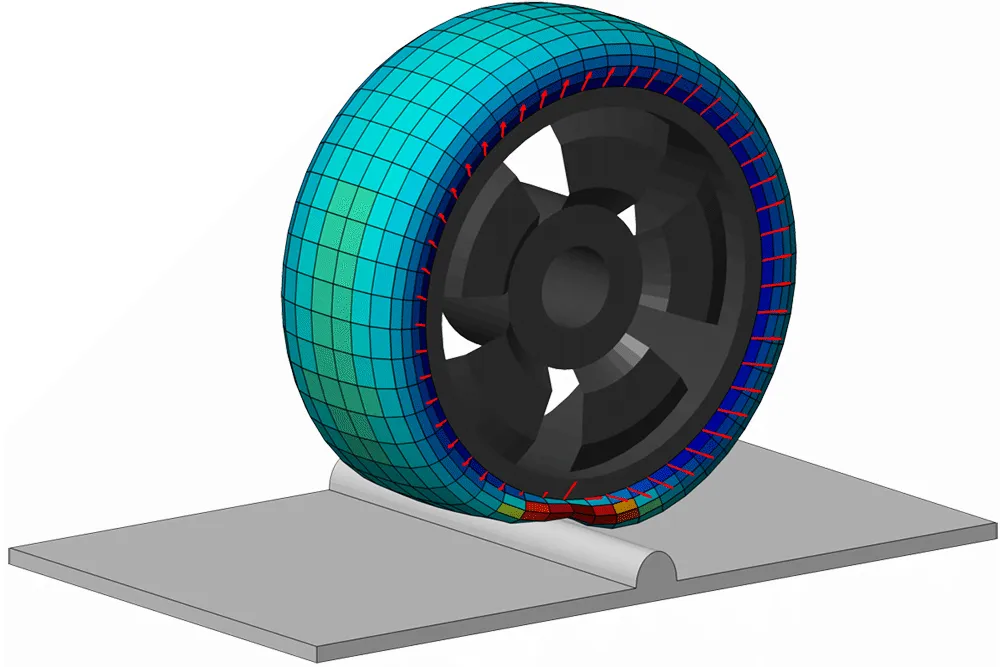 CDTire/3D: Cleat run simulation